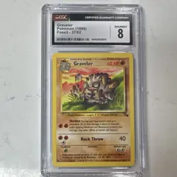 Pokemon Graveler 37/62 Fossil 1st Edition Regular CGC 8 1999 English TCG - Image 1