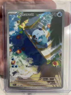 Oshawott Illustration Rare Water Holo SV White Flare #105/086 Pokemon TCG NM - Image 1