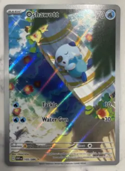 Oshawott Illustration Rare Water Holo SV White Flare #105/086 Pokemon TCG NM - Image 2