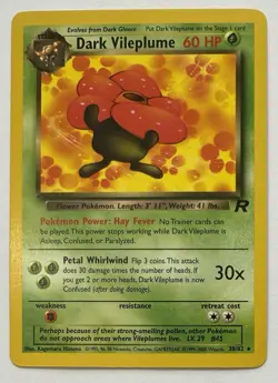 Dark Vileplume 30/82 Non Holo Rare Team Rocket 2000 Pokemon TCG LP - Image 1