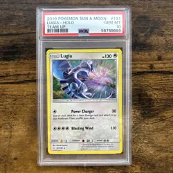 2019 Pokemon Sun & Moon Team Up Lugia Holo Rare 131 PSA 10 GEM MINT Low Pop - Image 1