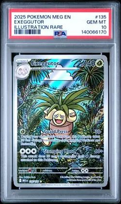 2025 POKEMON MEG EN-MEGA EVOLUTION 135 EXEGGUTOR ILLUSTRATION RARE PSA 10 - Image 1