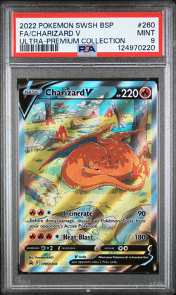 2022 Pokemon Ultra-Premium Collection Charizard V SWSH260 Full Art PSA 9 - Image 1