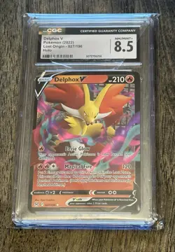 Pokemon Delphox V 027/196 Swsh11 Lost Origin Ultra Rare Holo CGC 8.5 English - Image 1