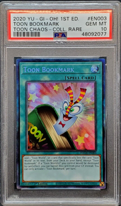 Toon Bookmark Yugioh 2020 TOCH-EN003 Collector's Rare 1st Edition PSA 10 - Image 1