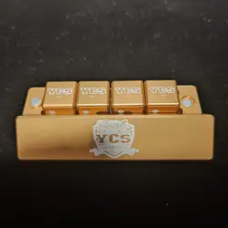 Yugioh Official YCS Top 8 Gold Metal Dice Set New Unused - Image 1