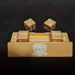 Yugioh Official YCS Top 8 Gold Metal Dice Set New Unused - Image 3