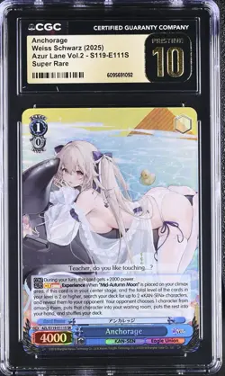 Weiss Schwarz GRADED 2025 Anchorage S119-E111S Azur Lane 2 SR PRISTINE 10 ENG - Image 1