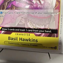 Basil Hawkins OP10-109 R, One Piece card, ASAKI KURODA, Tag Zoro, Luffy, Kuma - Image 5