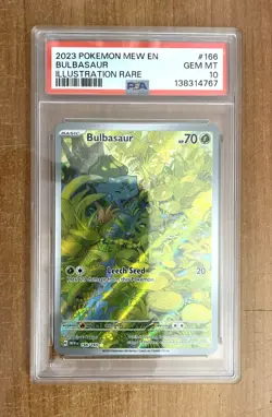 Pokemon, Scarlet and Violet 151, Bulbasaur SIR Card #166, PSA 10 - Image 1