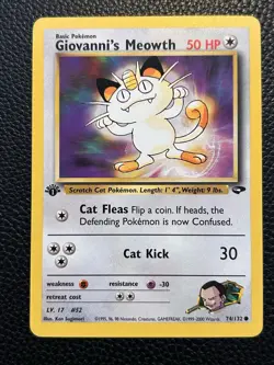 Pokemon TCG Giovanni's Meowth Gym Challenge 1st Edition Common Card 74/132 - Image 1