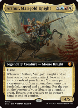 Arthur, Marigold Knight (Extended Art) [Bloomburrow Commander] Magic MTG - Image 1