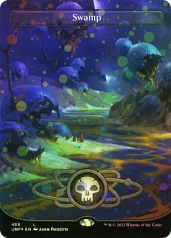 Swamp (488) (Borderless) (Galaxy Foil) Unfinity Foil #488 - Image 1