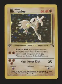 Pokemon 1st Edition Hitmonlee 7/62 Fossil Holo - Image 1