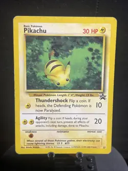 Pikachu #27 Black Star Promo 2000 Pokemon TCG Card – Vintage LP - Image 1