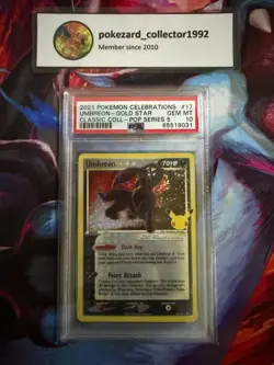 2021 Pokemon Celebrations Classic Coll. UMBREON Gold Star #17 PSA 10 GEM MINT - Image 1