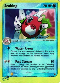 Pokemon TCG Seaking Rare Ruby and Sapphire Reverse Holo 21/109 VLP - Image 1