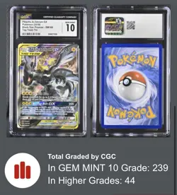 CGC 10 GEM MINT Pokemon Tag Team Tin Pikachu & Zekrom GX SM168 Promo - Image 3