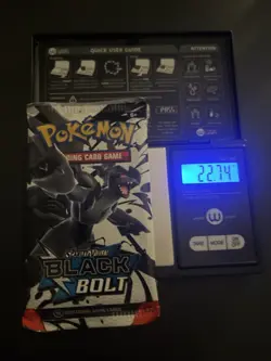 Heavy! 22.74g Pokemon TCG SV 10.5 Black Bolt Booster Pack Sealed! - Image 1