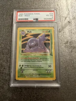 Pokemon TCG Muk Fossil Holo PSA 4 - Image 1