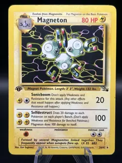 1999 Pokemon TCG Fossil 1st Edition Magneton #26/62 - Image 1