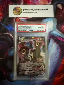 2022 Pokemon Brilliant Stars Full Art UMBREON VMAX TG23/TG30 PSA 10 GEM MINT - Image 1