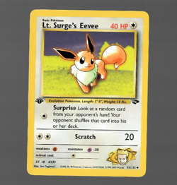 Pokemon Lt. Surge's Eevee Non-Holo 1st Ed. 51/132 Gym Challenge - Near Mint NM - Image 1