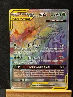 Pheromosa & Buzzwole GX (Secret) 215/214 Sm-Unbroken Bonds Holo Rainbow. Pokemon - Image 1