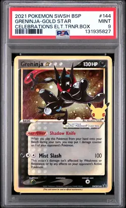 2021 POKEMON SWSH BLACK STAR PROMO #144 GRENINJA-GOLD STAR PSA 9 - Image 1