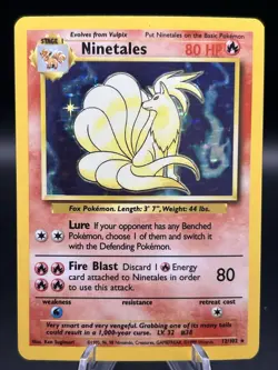 Pokemon TCG Ninetales Base Set 12/102 Holo Unlimited Holo Rare - Image 1