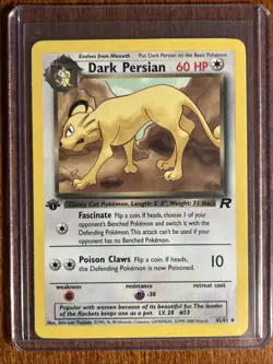 [NM] 2000 Pokemon Team Rocket Dark Persian 1st Edition #42/82 Uncommon - Image 1