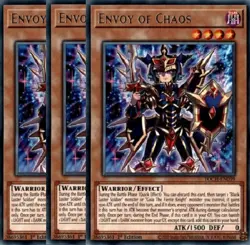 Yugioh - Envoy of Chaos x 3 - 1st Edition - Rare NM - Plus Free Holographic Card - Image 1