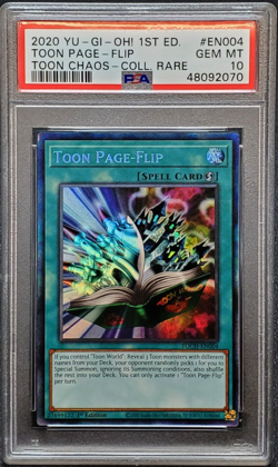 Toon Page-Flip Yugioh 2020 TOCH-EN004 Collector's Rare 1st Edition PSA 10 - Image 1