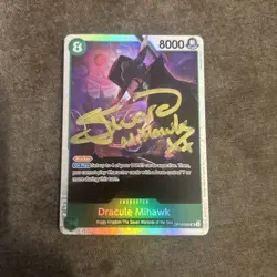 Steven Ward Signed One Piece Card Dracule Mihawk - Image 1
