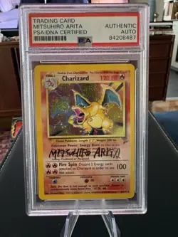 Pokemon Cards - PSA Auto Mitsuhiro Arita Signed Charizard 4/130 Base Set 2 Auto - Image 1