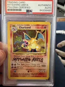 Pokemon Cards - PSA Auto Mitsuhiro Arita Signed Charizard 4/130 Base Set 2 Auto - Image 2