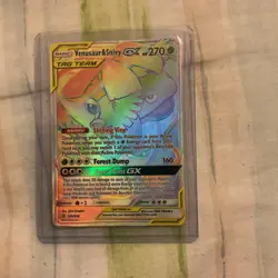 Pokemon Venusaur & Snivy GX Tag Team Rainbow Holo Card 249/236 Cosmic Eclipse - Image 1
