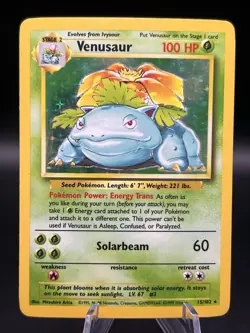 Pokemon TCG Venusaur Base Set Holo Unlimited Rare Card 15/102 - Image 1