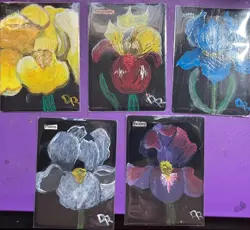MTG Altered Art Hand Painted Land Iris Set - Image 1