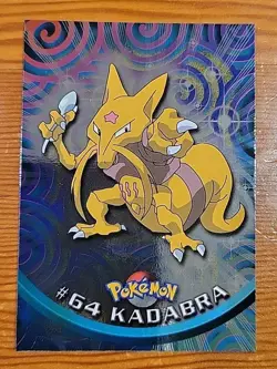 NM! HOLO Foil #64 Kadabra Series 1 Topps Pokemon Blue Label - Image 1