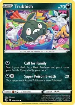 Pokemon TCG Trubbish Sword & Shield: Fusion Strike 168/264 Common NM/M - Image 1