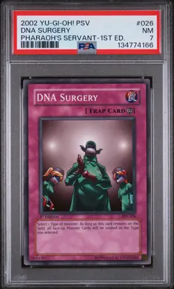 2002 YU-GI-OH! PSV-PHARAOH'S SERVANT 1ST EDITION #026 DNA SURGERY PSA 7 - Image 1