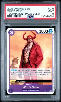 2023 ONE PIECE PROMOS TOURNAMENT PACK VOL.3 #010 WHO'S WHO PSA 9 - Image 1