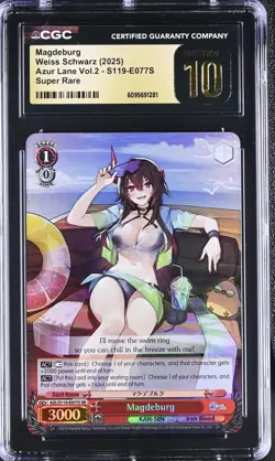 Weiss Schwarz GRADED 2025 Magdeburg S119-E077S Azur Lane 2 SR PRISTINE 10 ENG - Image 1