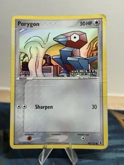 Porygon 80/113 Reverse Holo ex Delta Species Stamped Foil Pokemon TCG Card DMG - Image 1