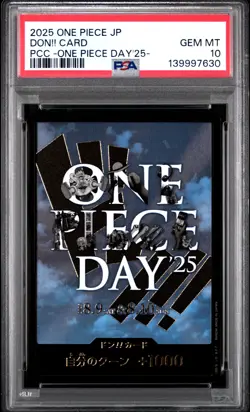 2025 ONE PIECE JAPANESE PREMIUM COLLECTION ONE PIECE DAY'25 DON!! CARD PSA 10 - Image 1