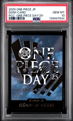 2025 ONE PIECE JAPANESE PREMIUM COLLECTION ONE PIECE DAY'25 DON!! CARD PSA 10 - Image 1