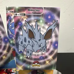 Pokemon Nidoran Nidorino Nidoking Holo 2024 Card Database Shiny set of 3 - Image 3