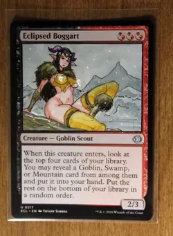 Eclipsed Boggart Altered Art Hand Painted MTG Magic the Gathering Anime Goblin - Image 1