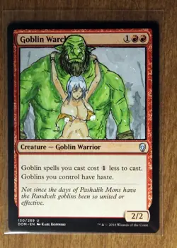 Goblin Warchief Altered Art Hand Painted MTG Magic the Gathering Anime Girl - Image 1